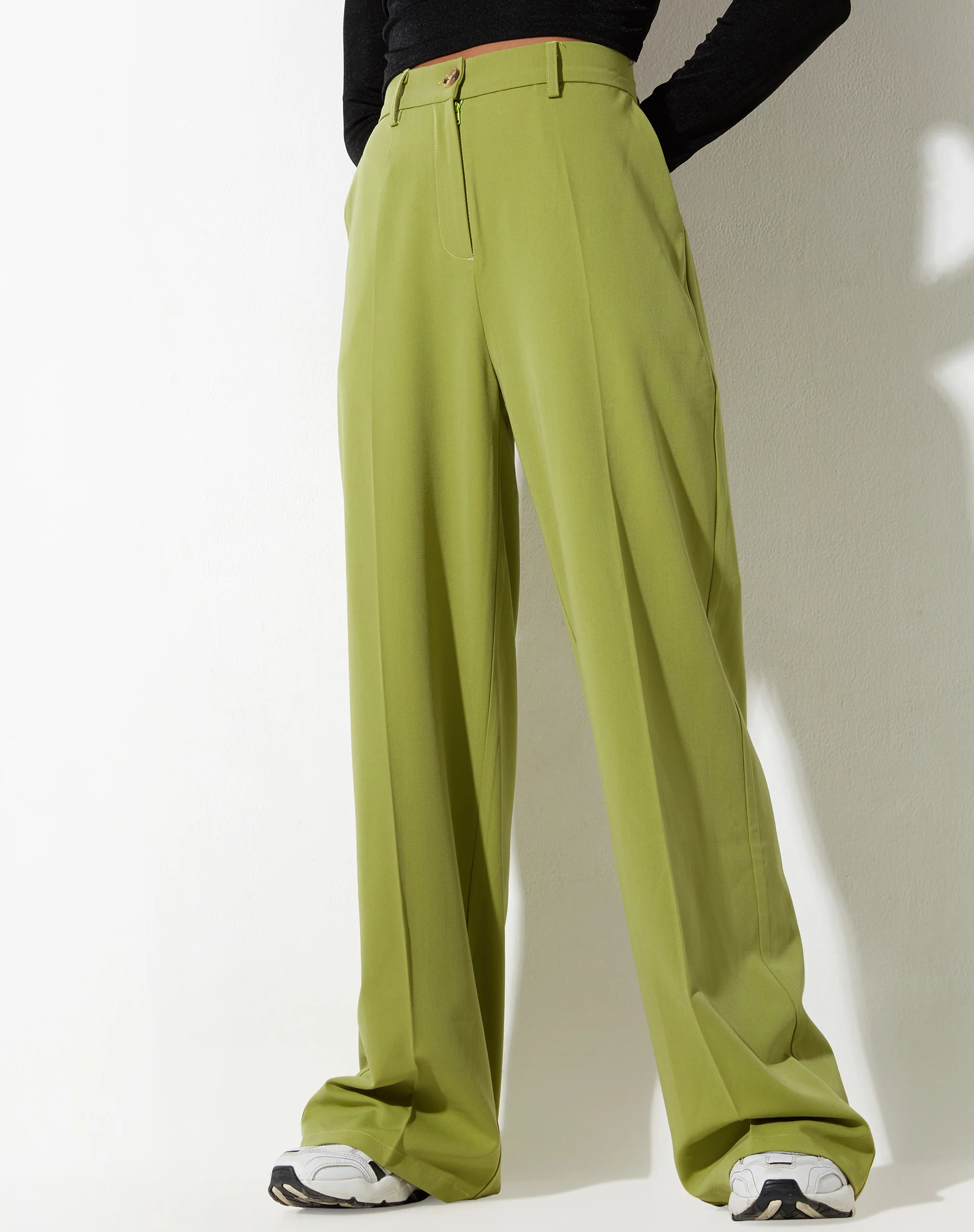 Abba Straight Leg Trouser in Tailoring Apple Green - Image 3