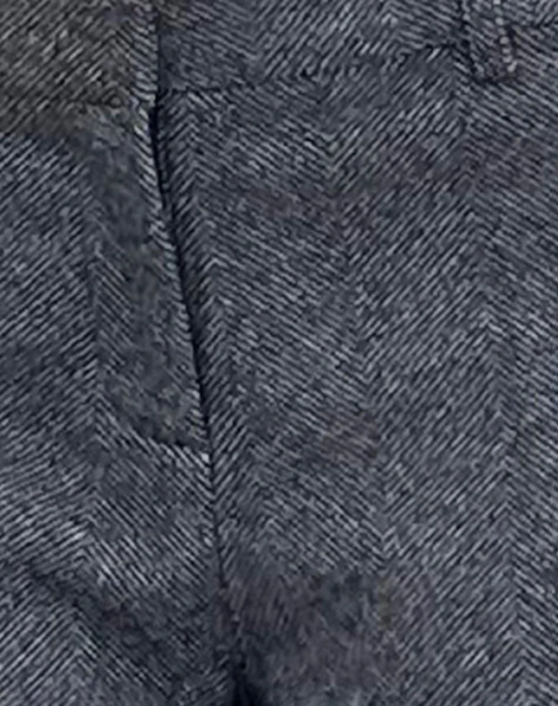 Abdel Faux Wool Tailored Trouser in Charcoal Grey - Image 6