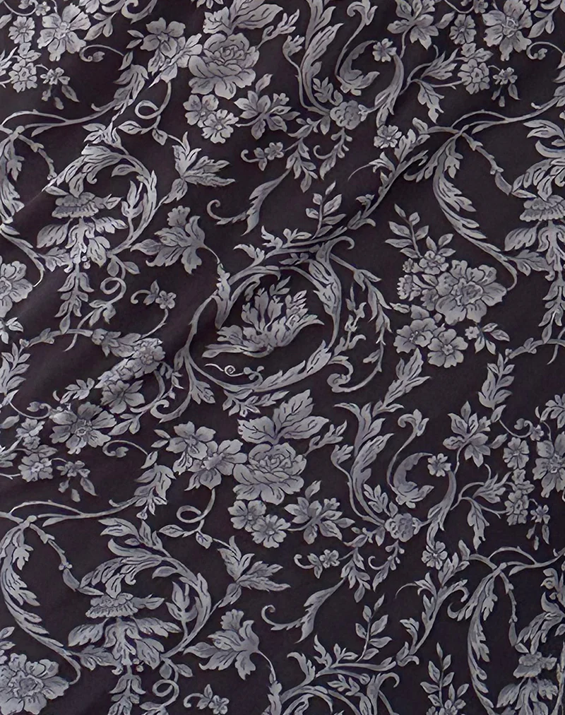 Abetzi Midi Skirt in Baroque Black Print - Image 5