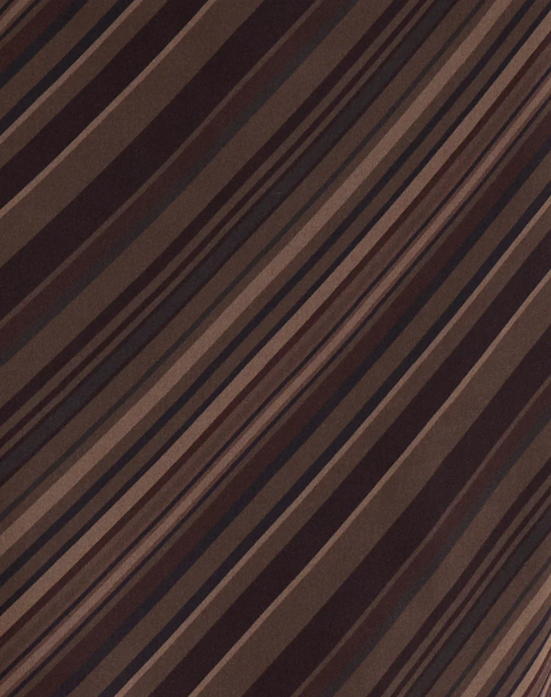 Abetzi Midi Skirt in Chiffon Mix Brown Stripe - Image 7