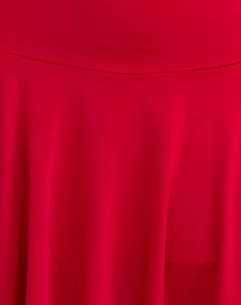 Abreille Open Back Mini Dress in Slinky Red - Image 5