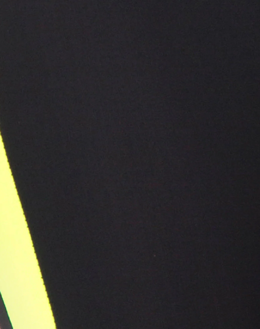 Acashi Unitard in Black with Lime Side Stripe - Image 5