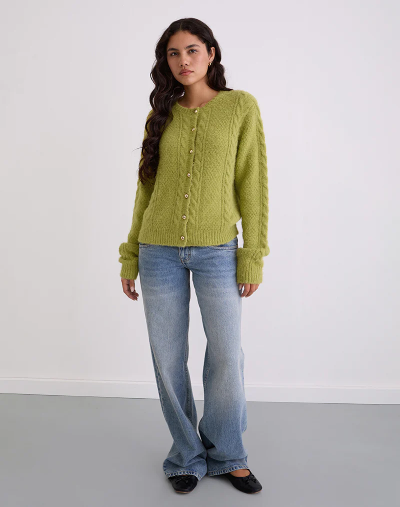 Aceso Cardigan in Bright Chartreuse - Image 4