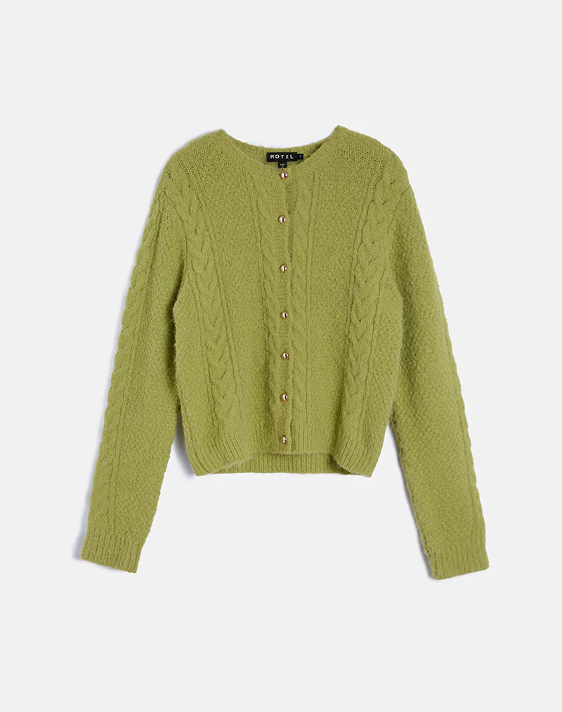Aceso Cardigan in Bright Chartreuse - Image 5
