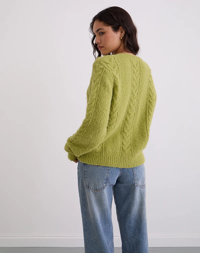 Aceso Cardigan in Bright Chartreuse - Image 7