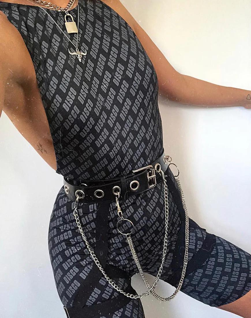 Acro Unitard in Diagonal Disco - Image 2