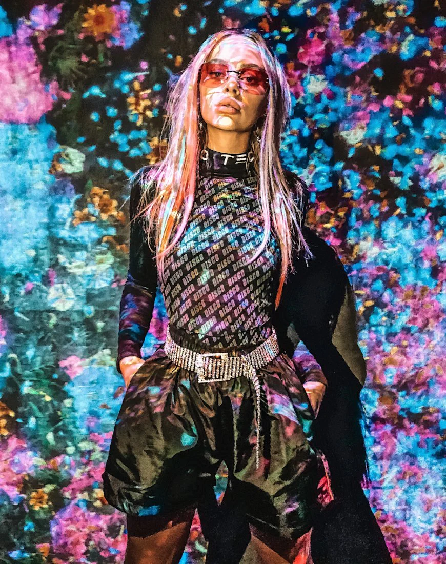 Acro Unitard in Diagonal Disco - Image 3