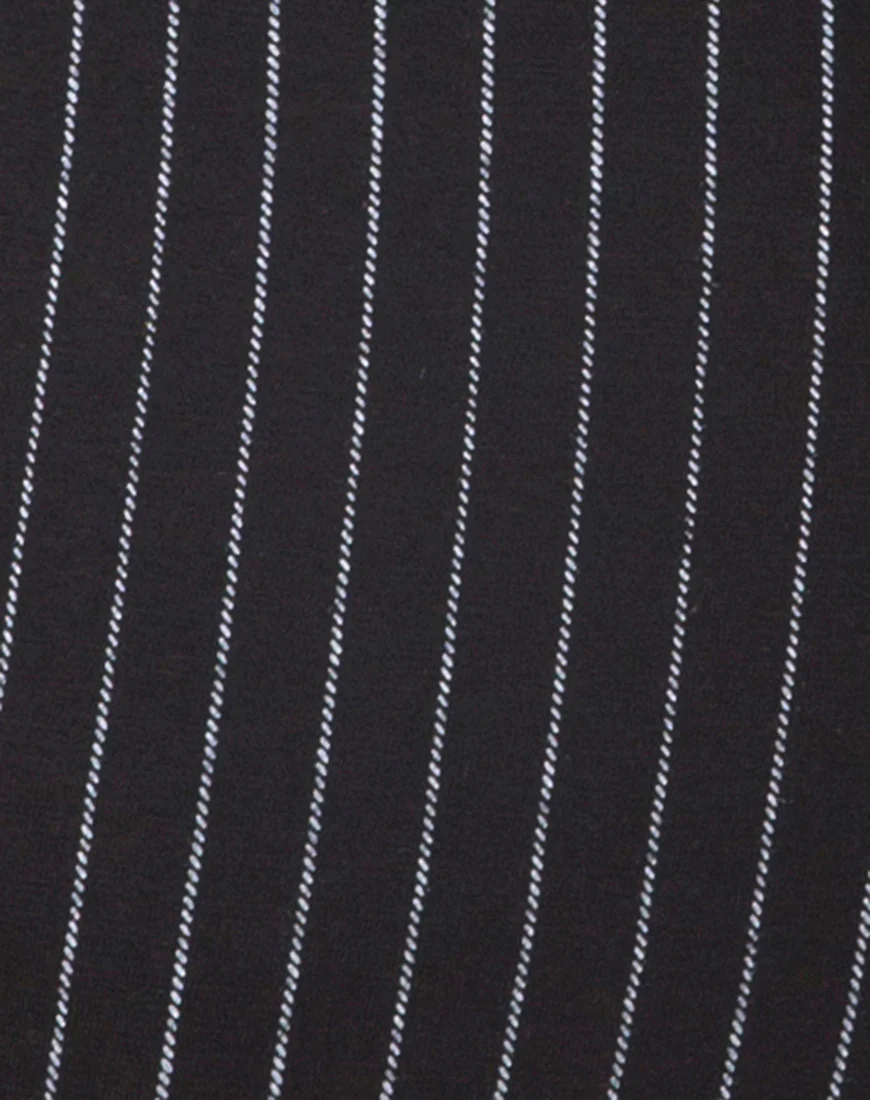 Acro Unitard in Pinstripe Black - Image 5