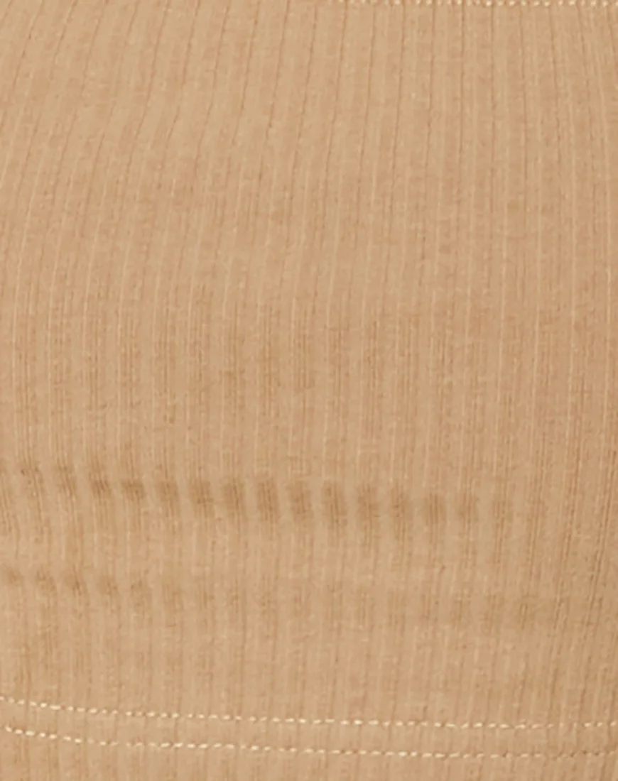 Adela Crop Top in Rib Camel - Image 5