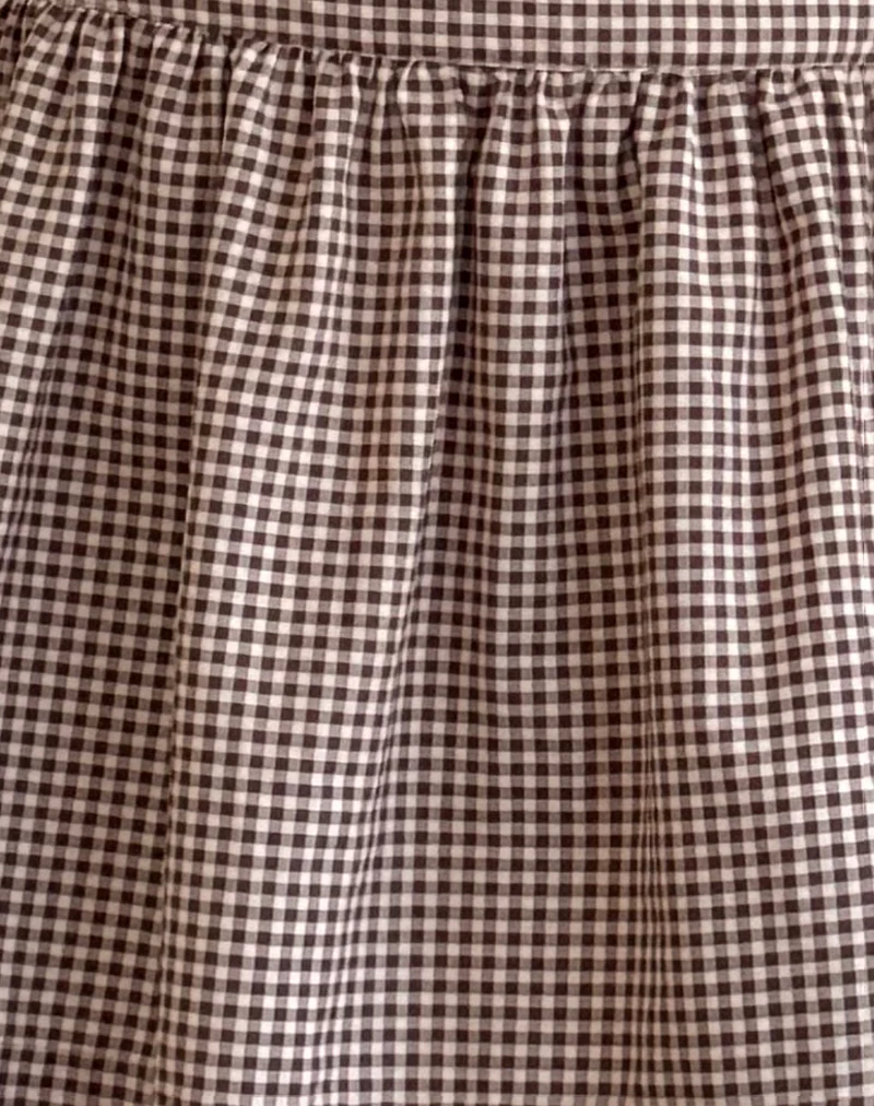 Adinda Midi Skirt in Mini Gingham Brown - Image 7