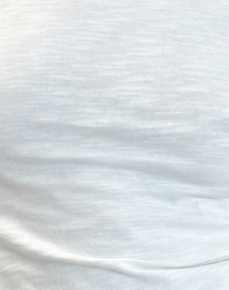 Adrian Off Shoulder Tee in Slub Ivory - Image 6