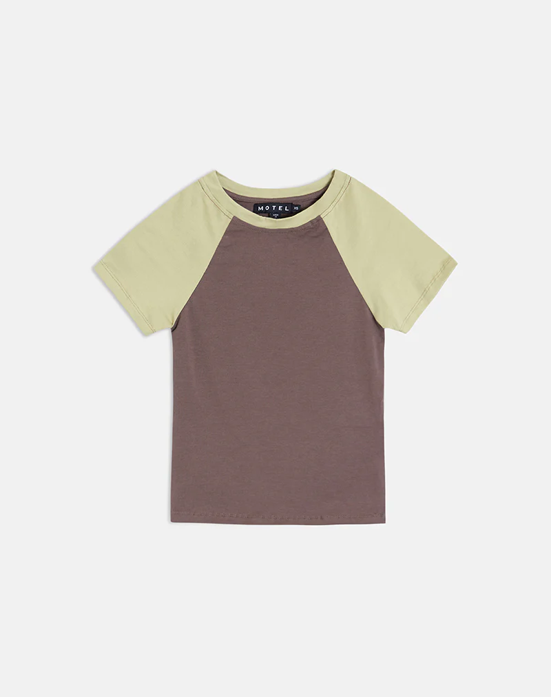 Agneta Tee in Coffee Quartz and Sage Combination - Image 4