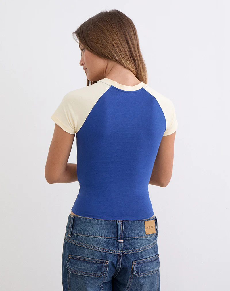 Agneta Tee in Dazzling Blue and Buttermilk Combination - Image 6