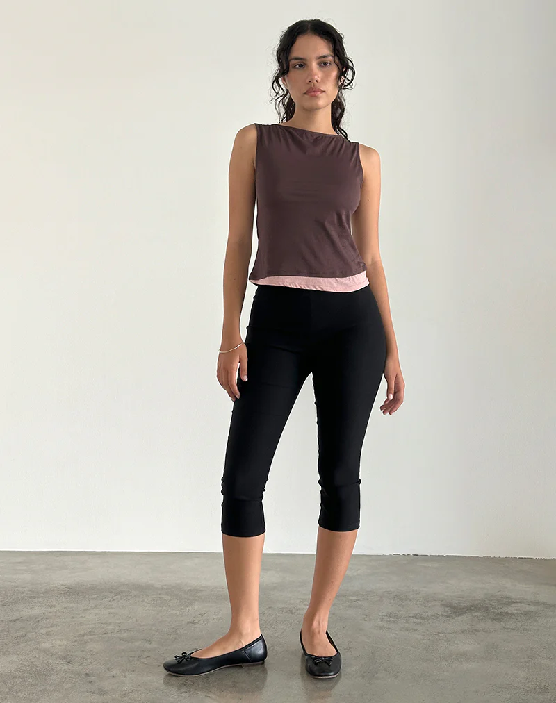 Aida Top in Tissue Deep Mahogany with Pink Lady - Image 2