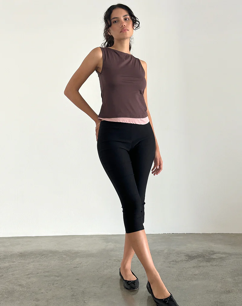Aida Top in Tissue Deep Mahogany with Pink Lady - Image 3