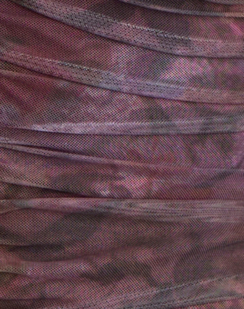 Aifee Long Sleeve Top in Mesh Blurry Floral Burgundy - Image 6