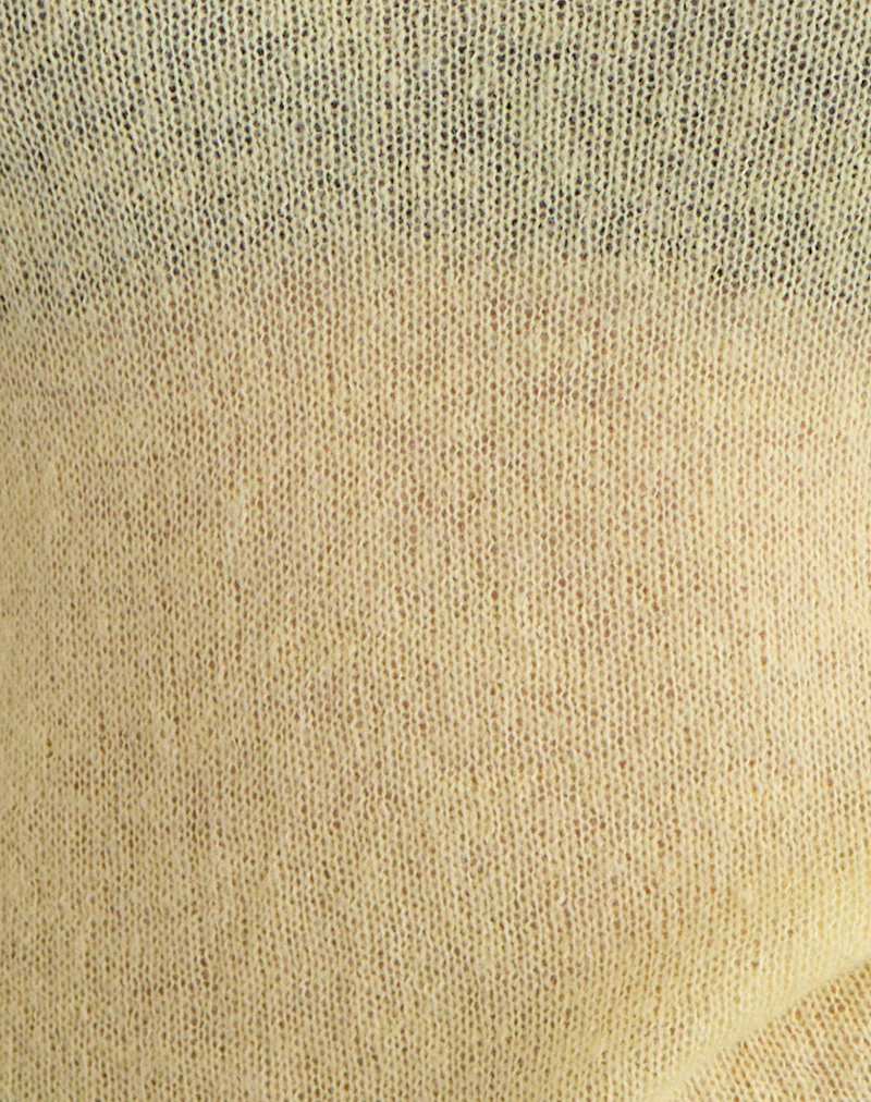 Aika Long Sleeve Top in Sheer Knit Lemon - Image 6
