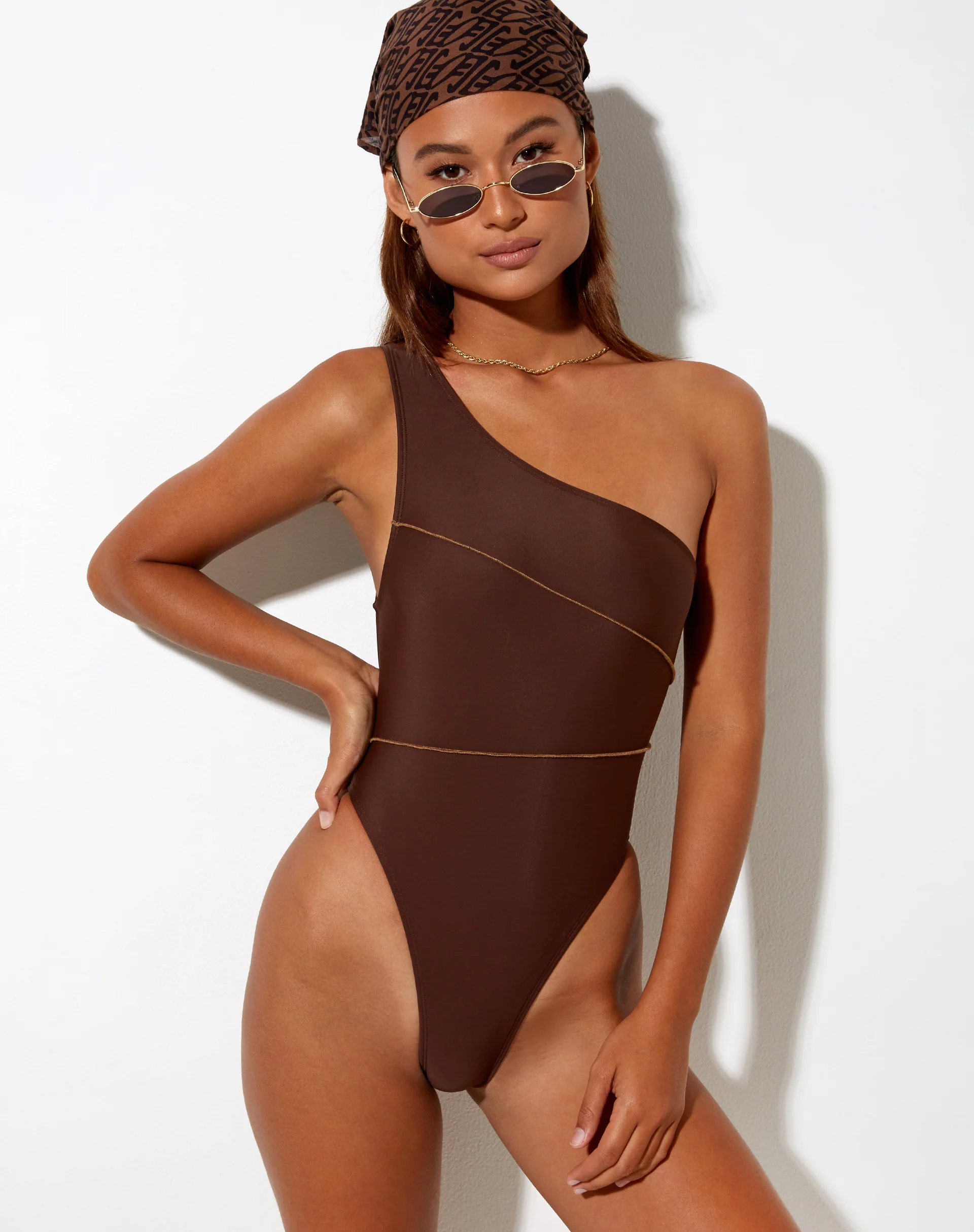 Aiko Swimsuit in Choco Brown - Image 4