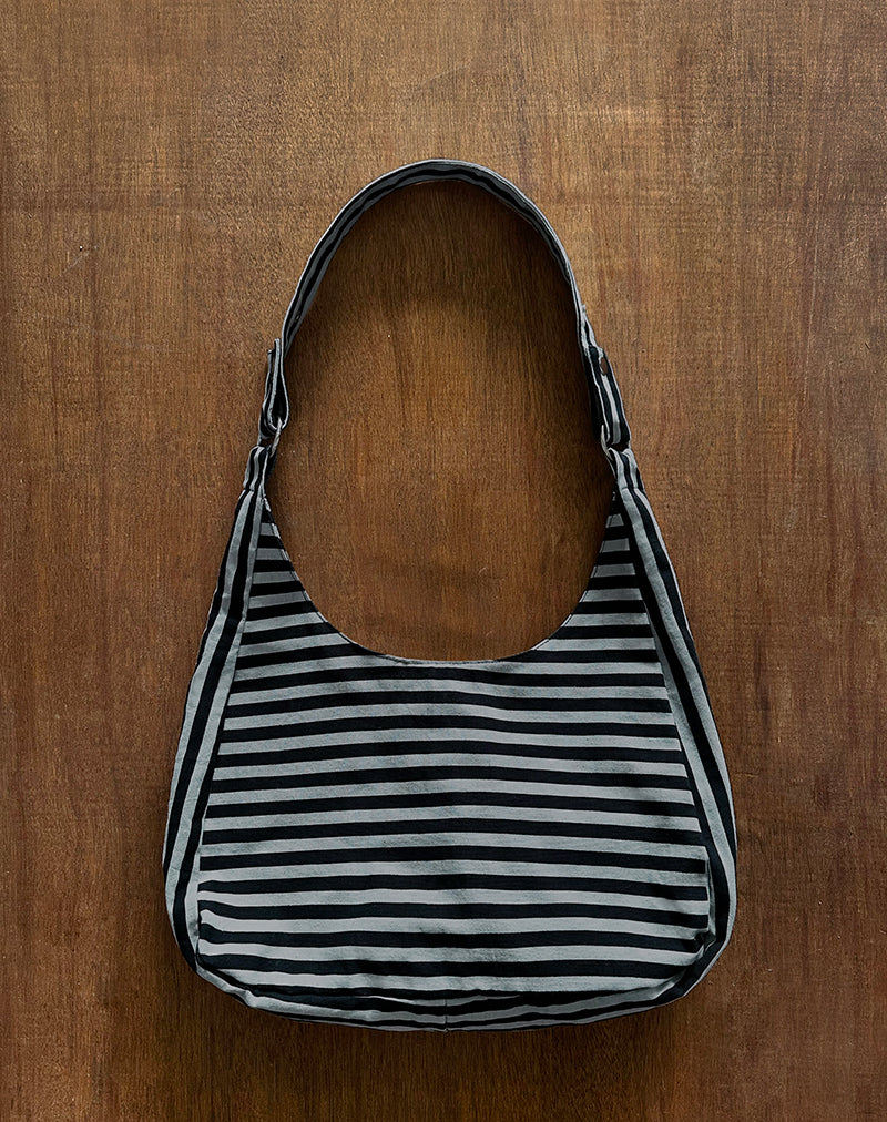 Aimi Bag in Grey and Black Stripe - Image 2