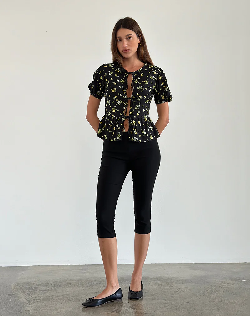 Ajasi Blouse in Lemon and Lime Black - Image 2