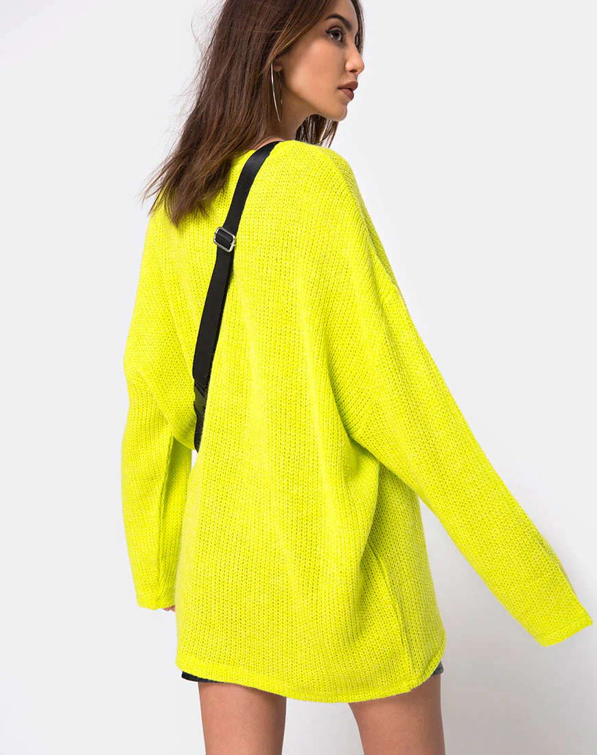 Ajie Oversize Jumper in Lime - Image 2