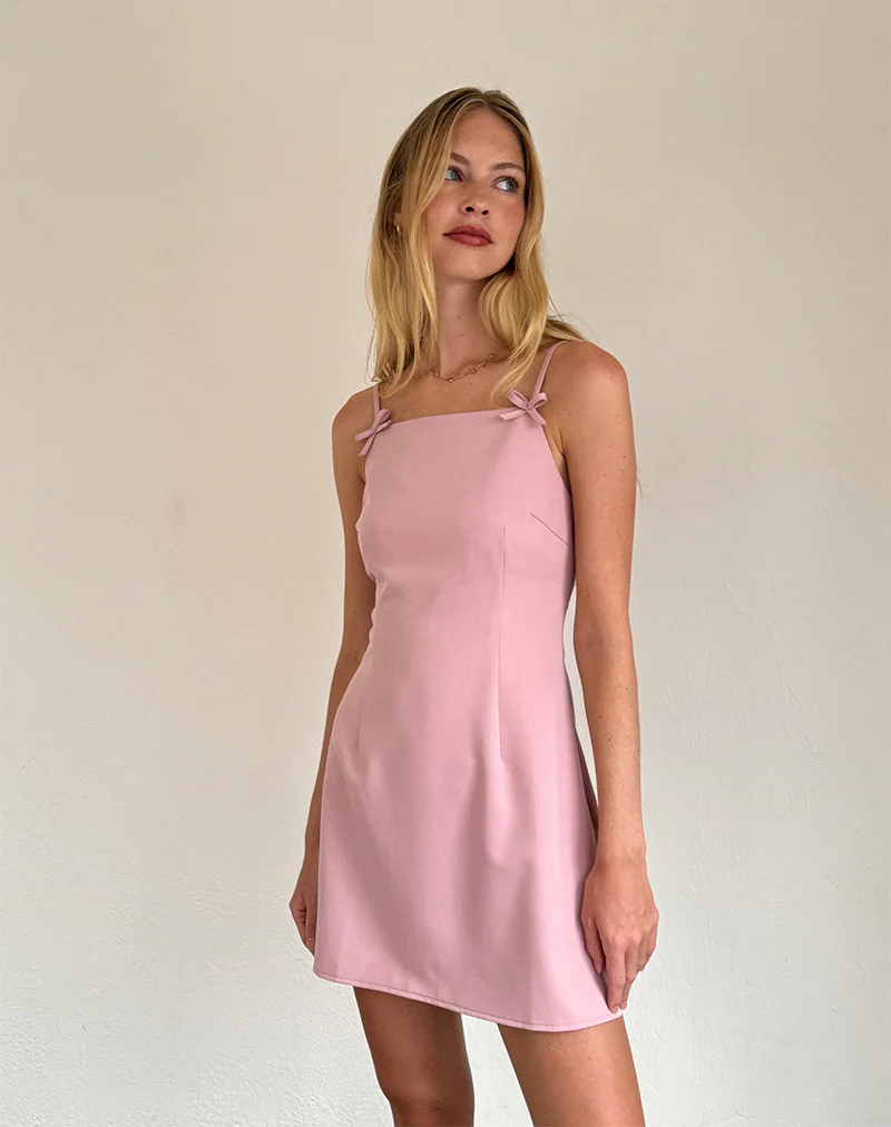 Aketi Mini Dress in Dusky Pink - Image 2