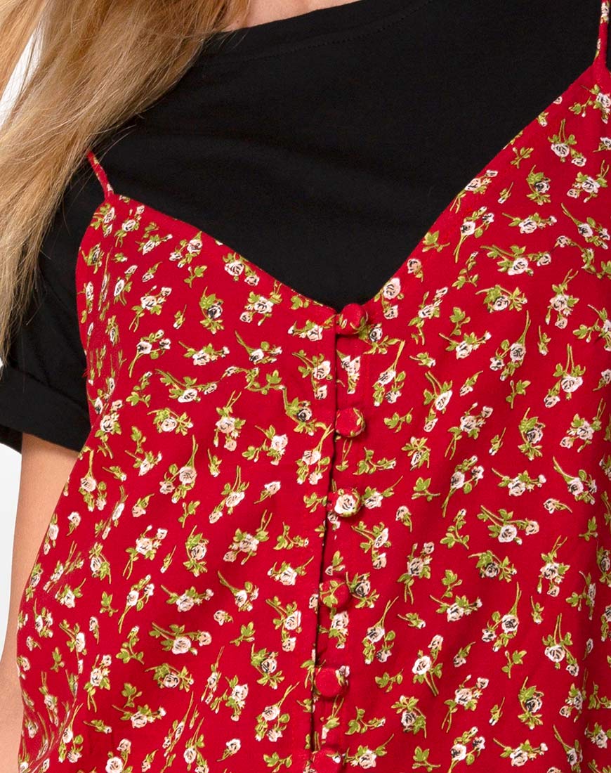 Akina Dress in Falling For You Floral Red - Image 5