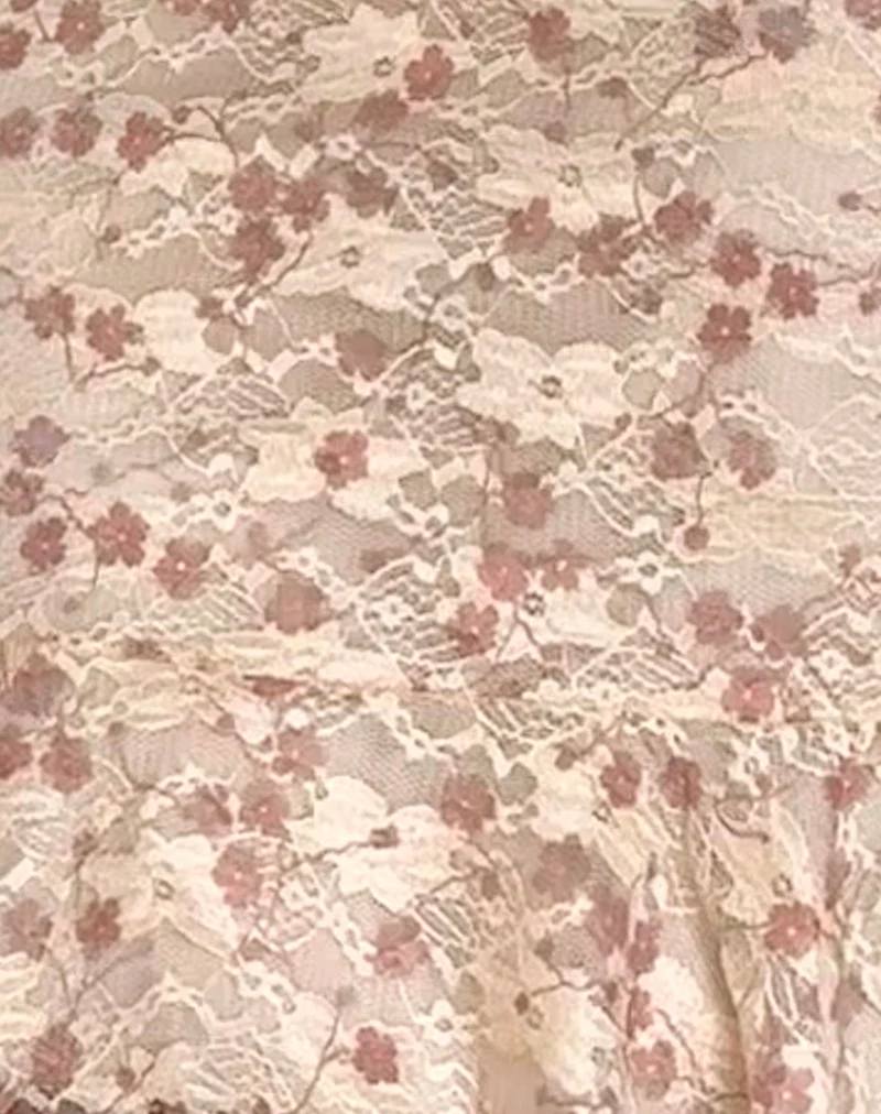 Akmu Mini Dress in Chic Petal Pink Lace - Image 6
