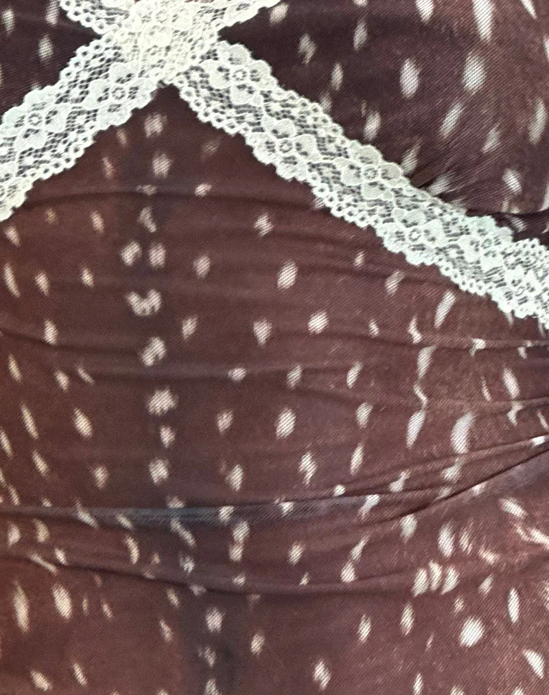 Alcesta Cami Top in Mesh Deer Print Brown - Image 5