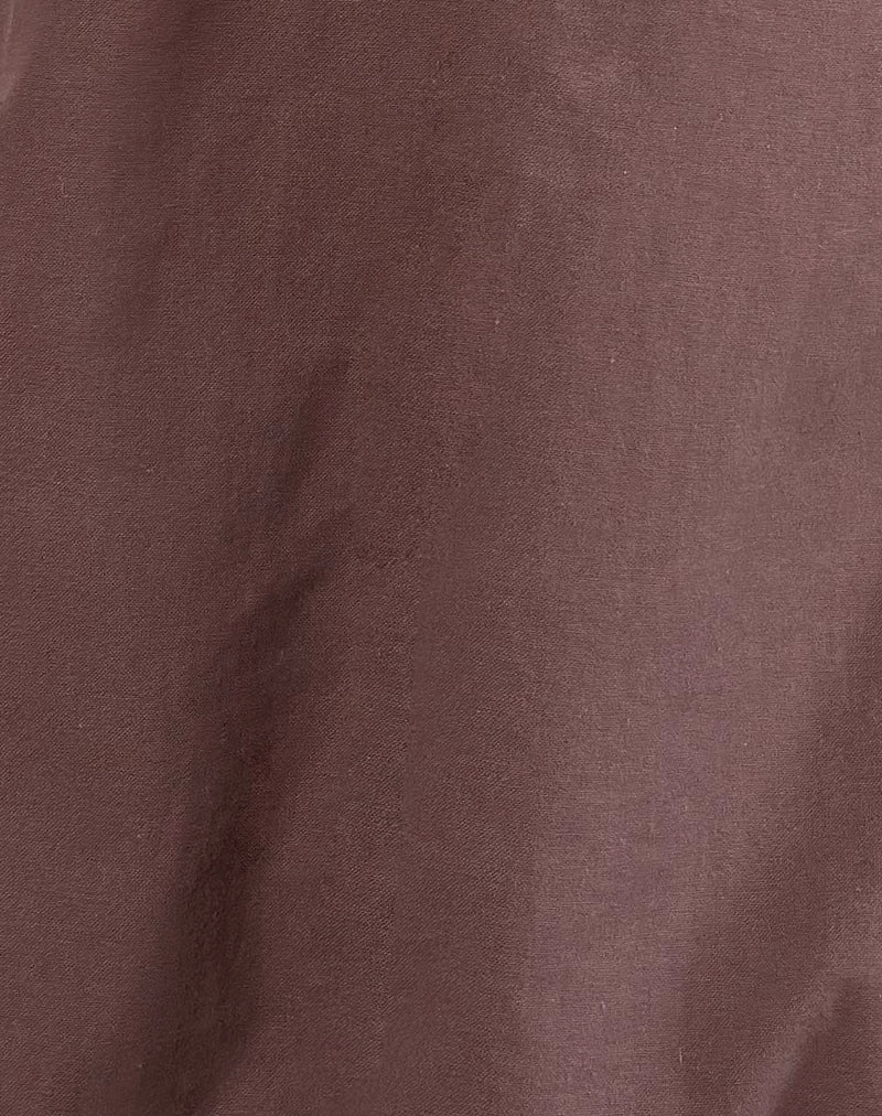 Alcinder Linen Mini Dress in Deep Taupe - Image 6