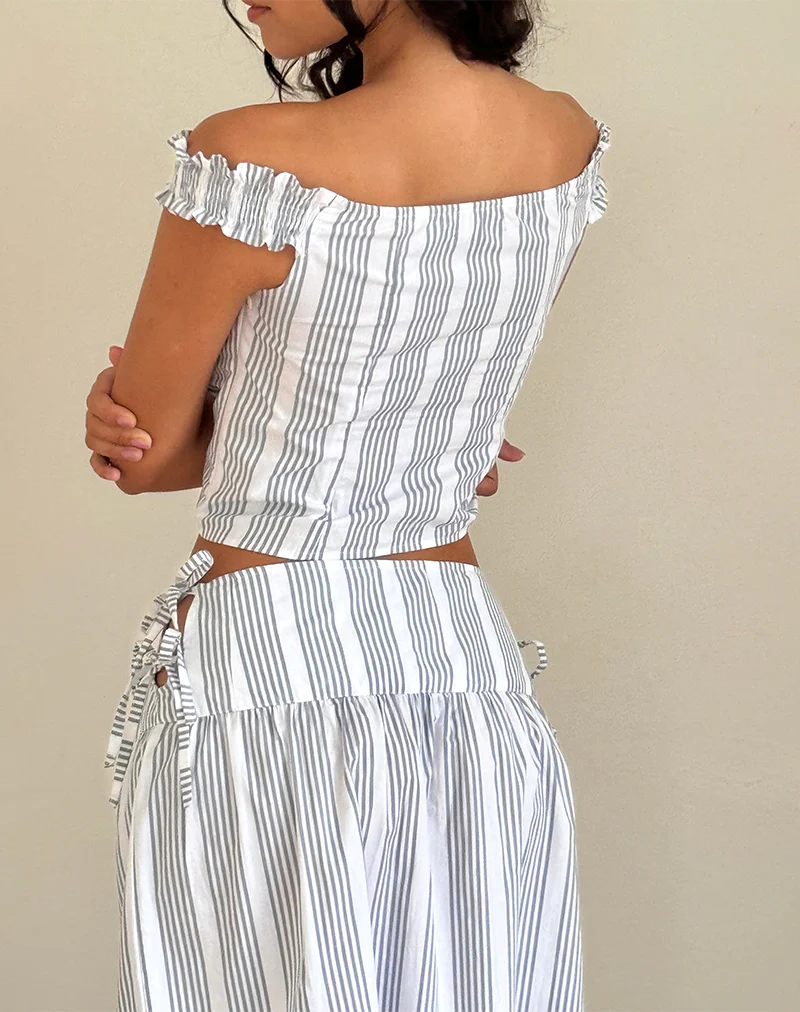 Alderidge Top in Vertical Grey Stripe - Image 2