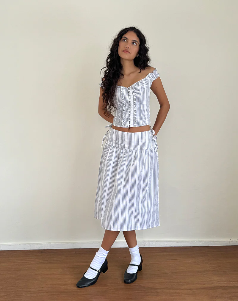 Alderidge Top in Vertical Grey Stripe - Image 3