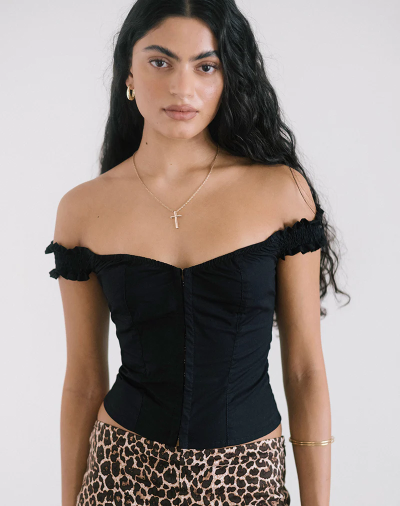 Aldre Bardot Top in Black - Image 4