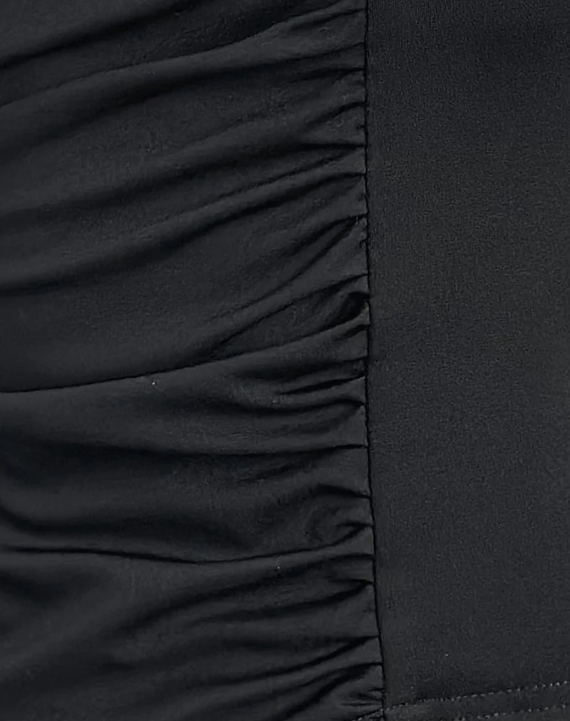 Alexia Square Neck Buckle Top in Black - Image 6