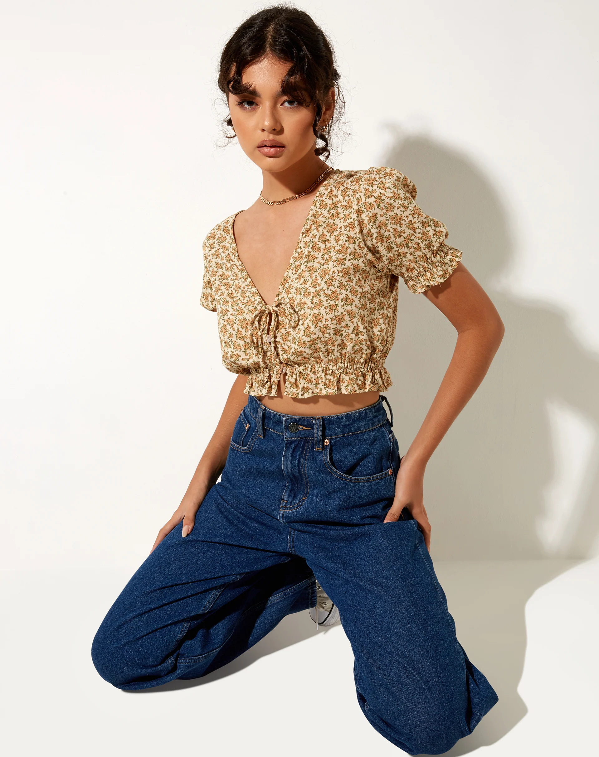 Aley Crop Top in Washed Ditsy - Image 4