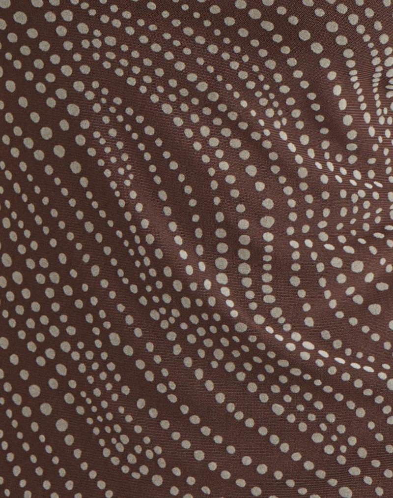 Alfreda Maxi Skirt in Abstract Polka Flock Brown - Image 6