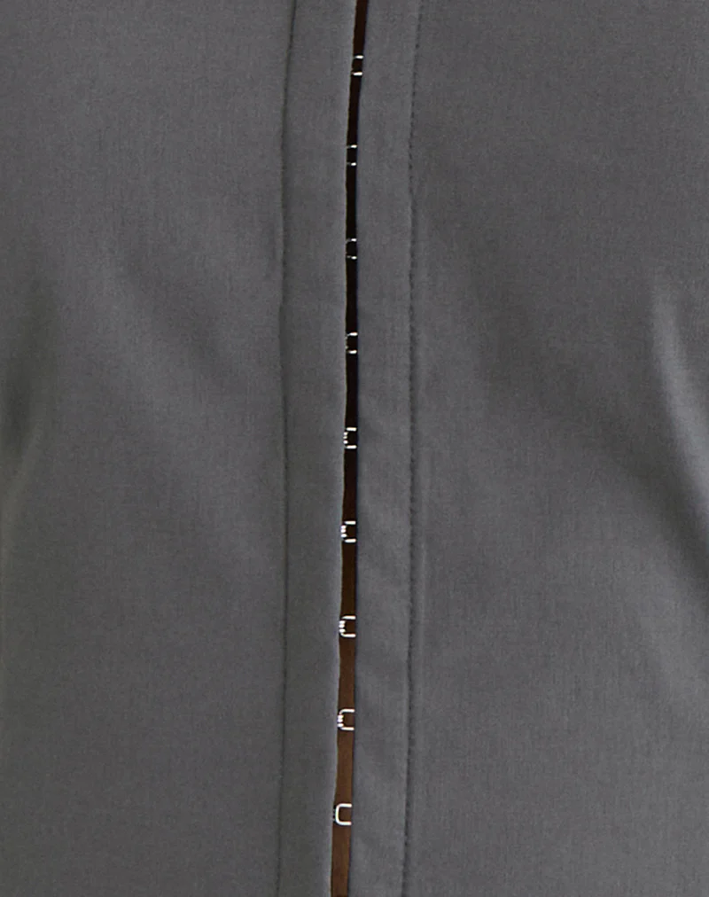 Alika Long Sleeve Top in Tailoring Slate Grey - Image 5