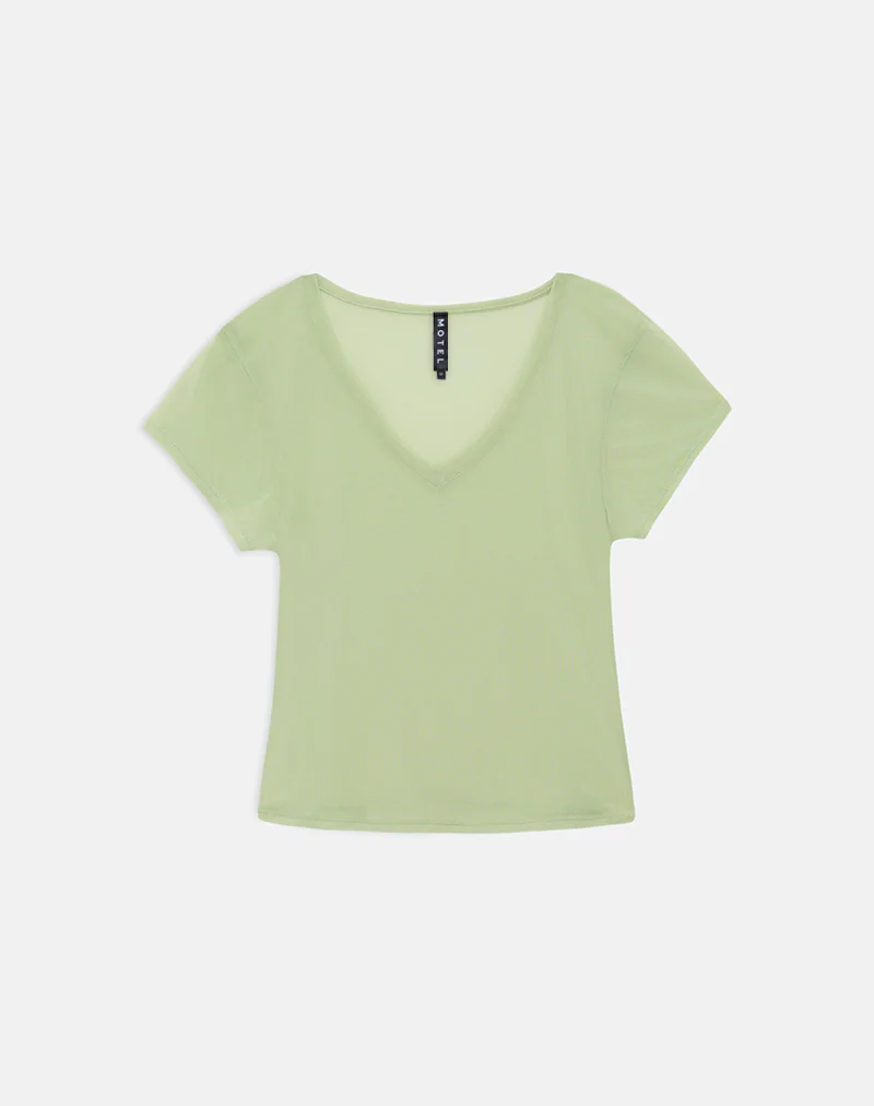 Alinta Top in Mesh Pistachio - Image 6