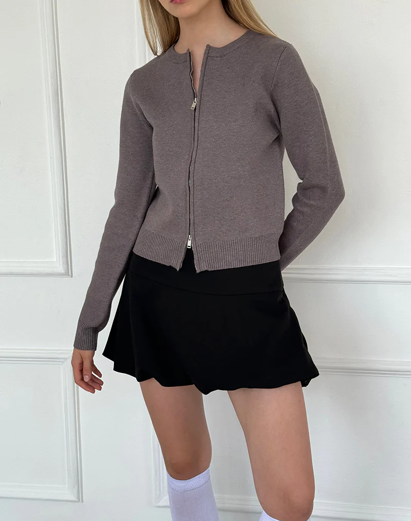 Alniyat Long Sleeve Cardi in Charcoal Grey - Image 3