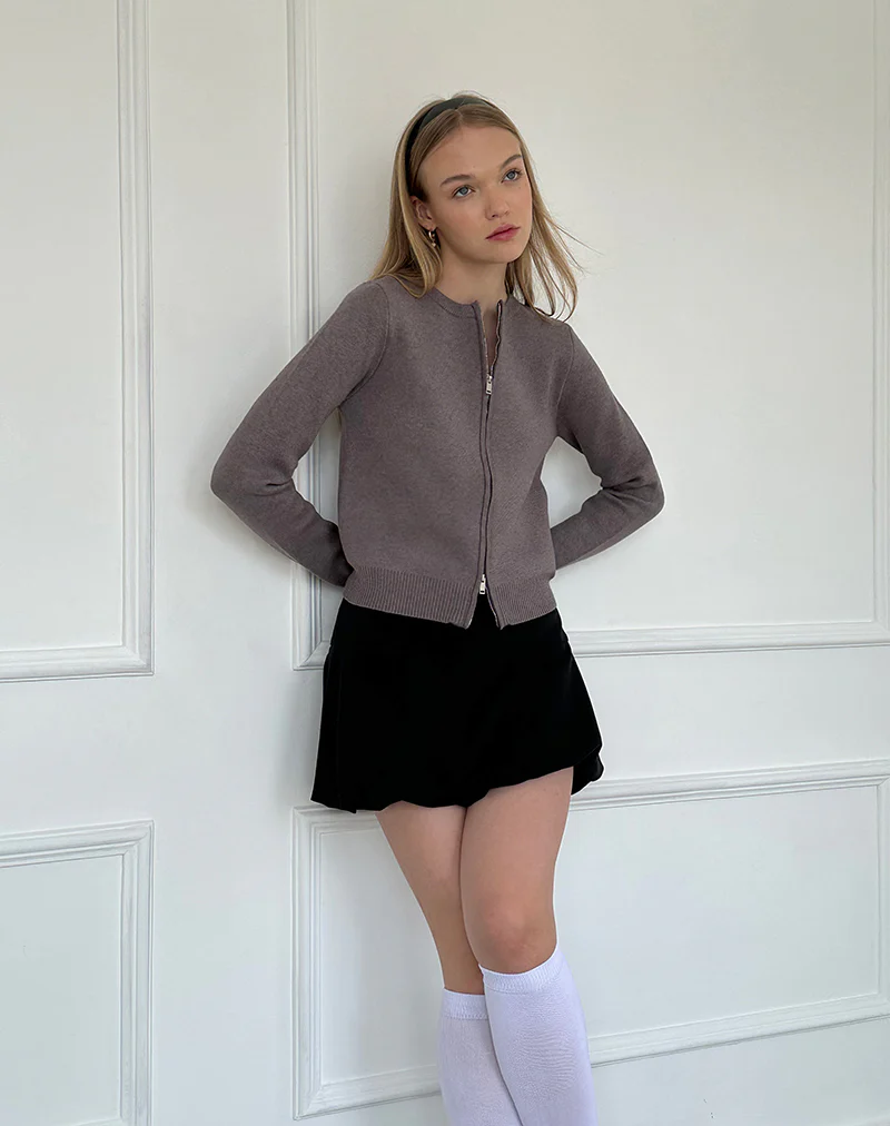 Alniyat Long Sleeve Cardi in Charcoal Grey - Image 5
