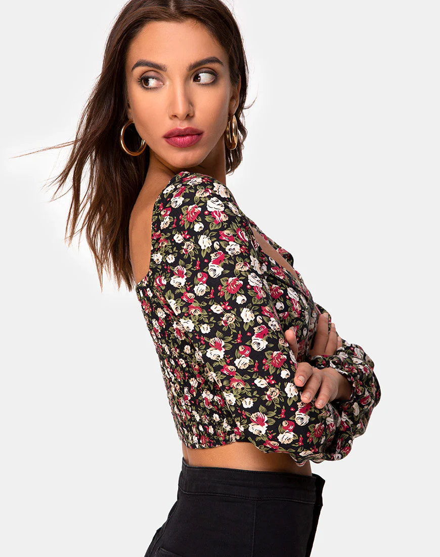 Alor Crop Top in Courtney Floral - Image 3