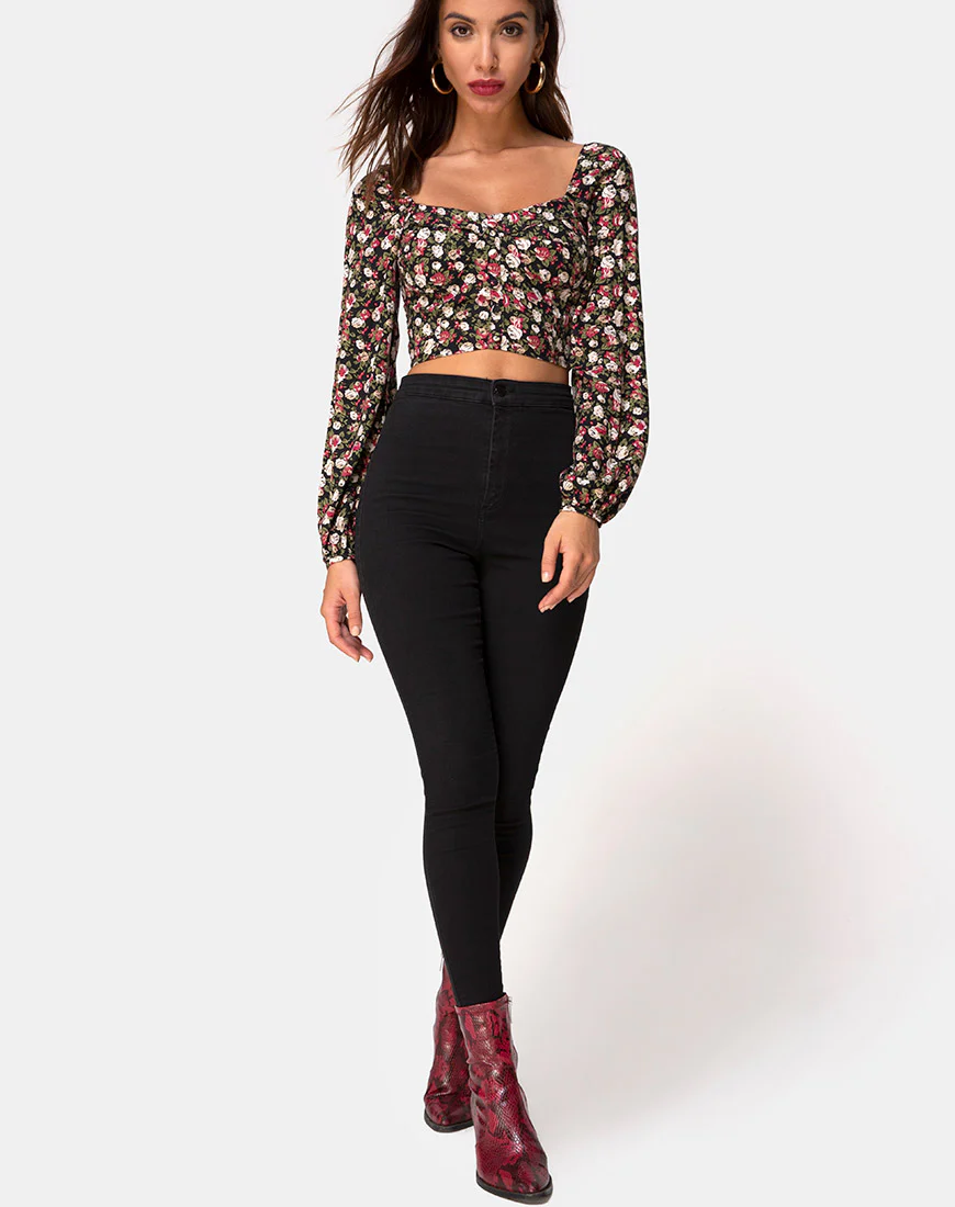 Alor Crop Top in Courtney Floral - Image 4