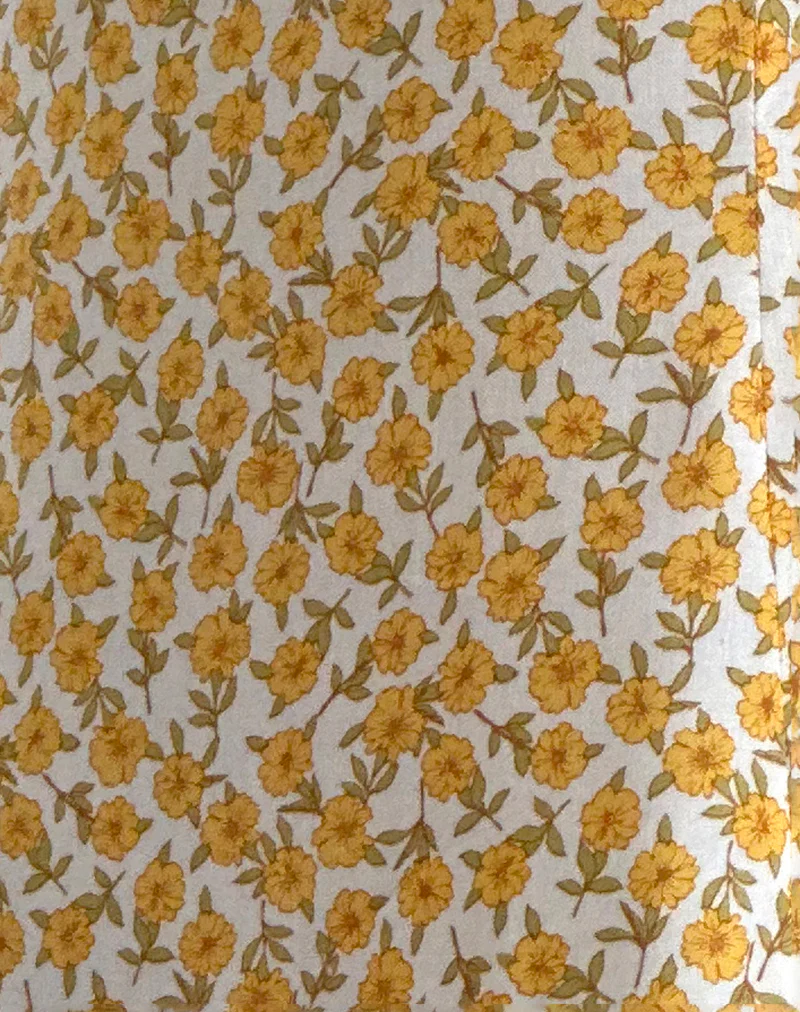 Alvary Mini Dress in Yellow Cosmos Garden - Image 5