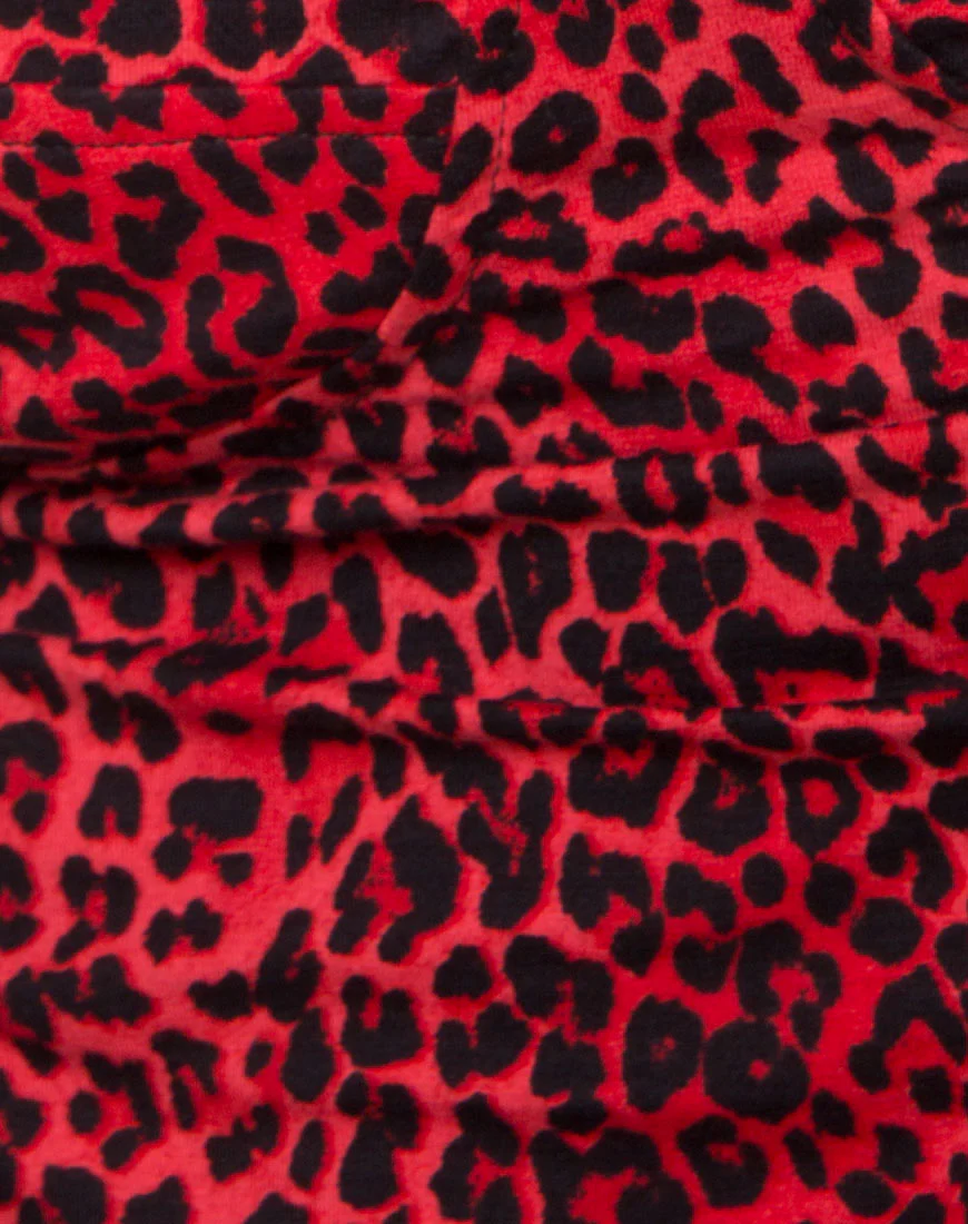 Alvina Bodycon Dress in Coloured Animal Red - Image 5