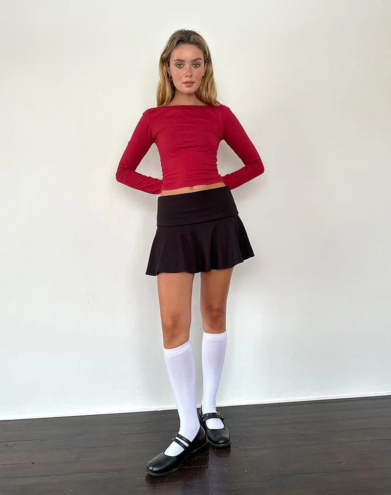 Amabon Long Sleeve Top in Adrenaline Red - Image 5