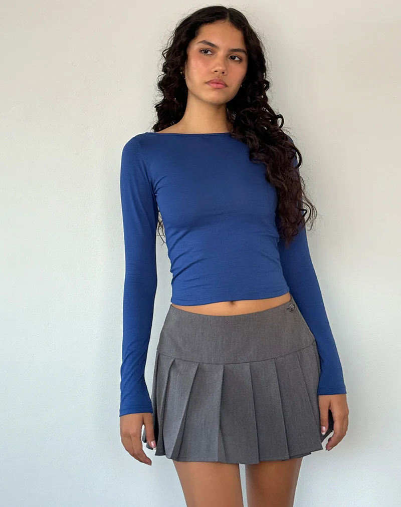 Amabon Long Sleeve Top in Dazzling Blue - Image 3