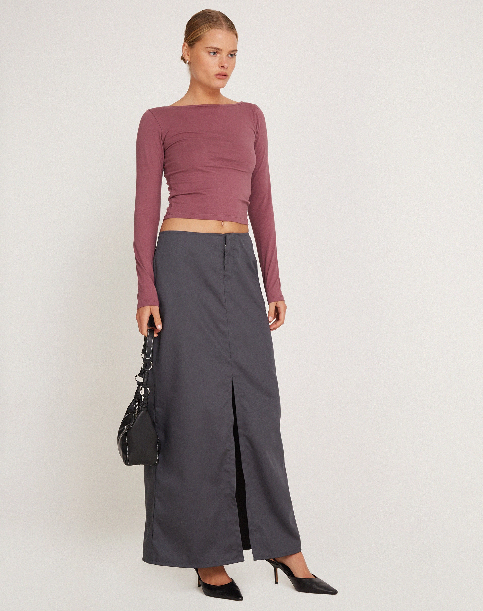 Amabon Long Sleeve Top in Mauve - Image 3