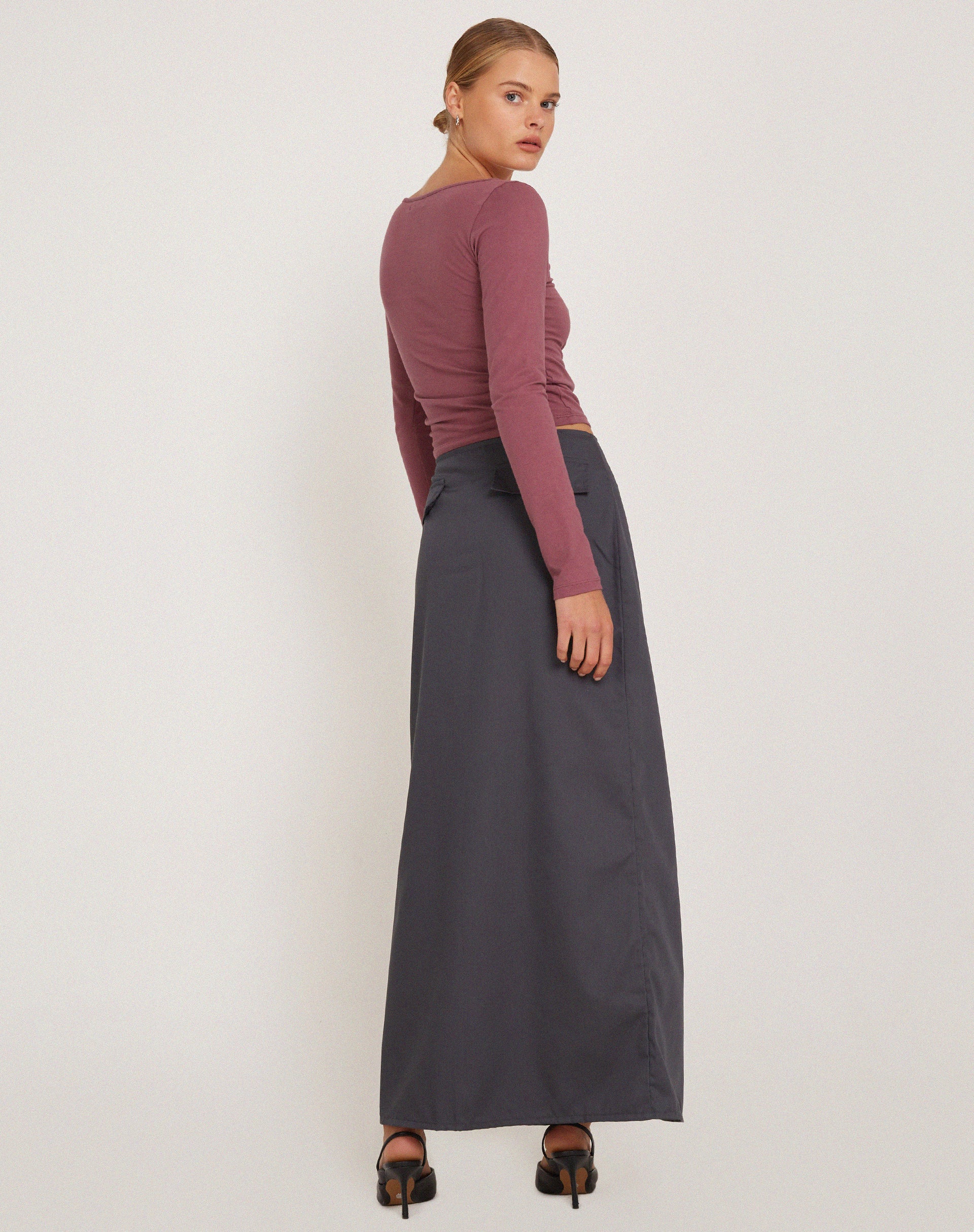 Amabon Long Sleeve Top in Mauve - Image 5