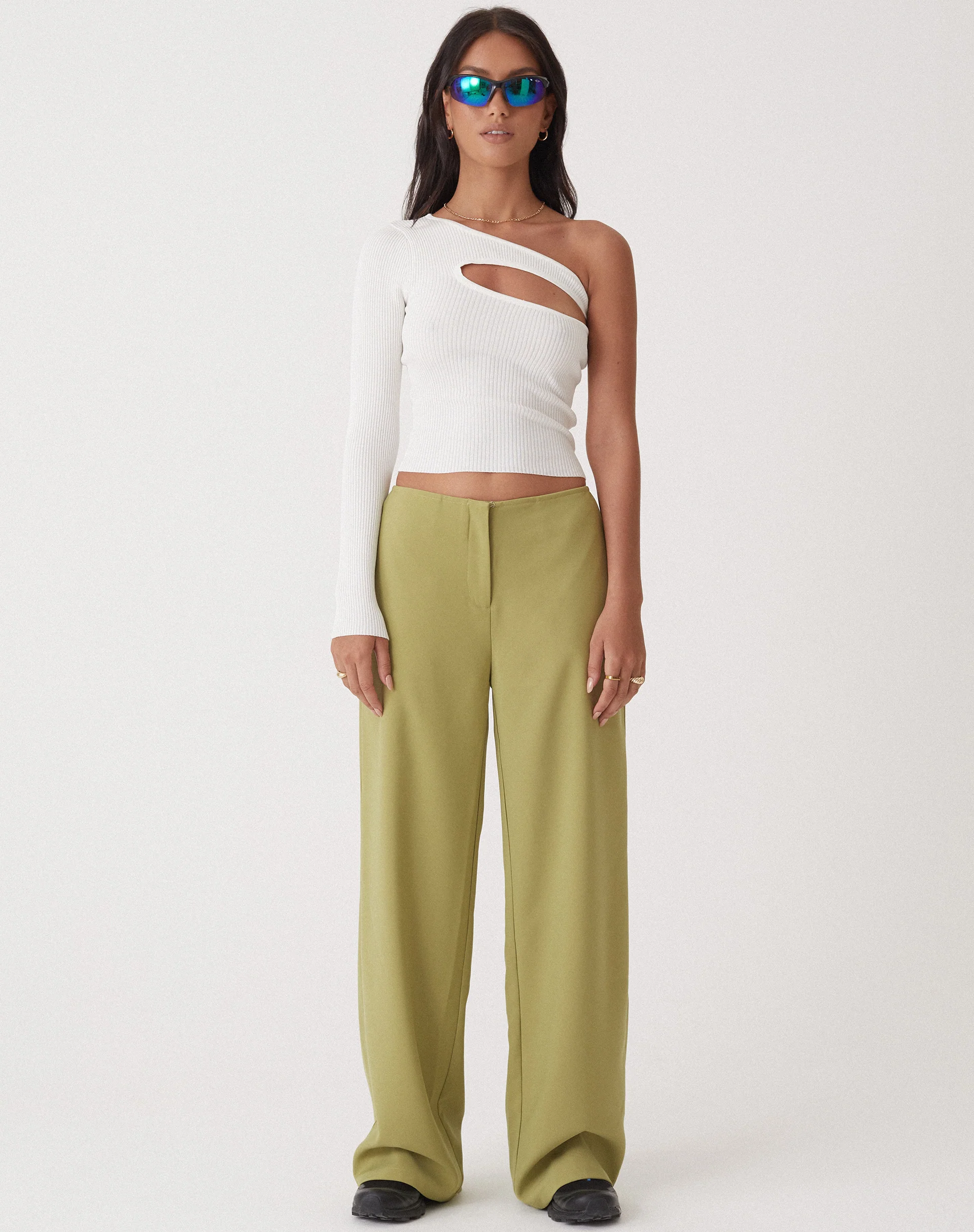 MOTEL X OLIVIA NEILL Amadi Wide Leg Trouser in Tailoring Seamfoam Green - Image 2