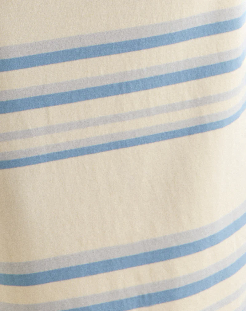 Amalia Midi Skirt in Cream with Blue and Grey Stripes - Image 5